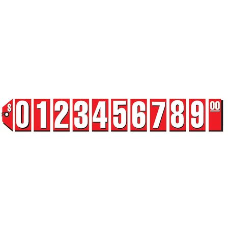 CAR DEALER DEPOT Extra Large Red Tag Numbers: 5 Pk 180-5